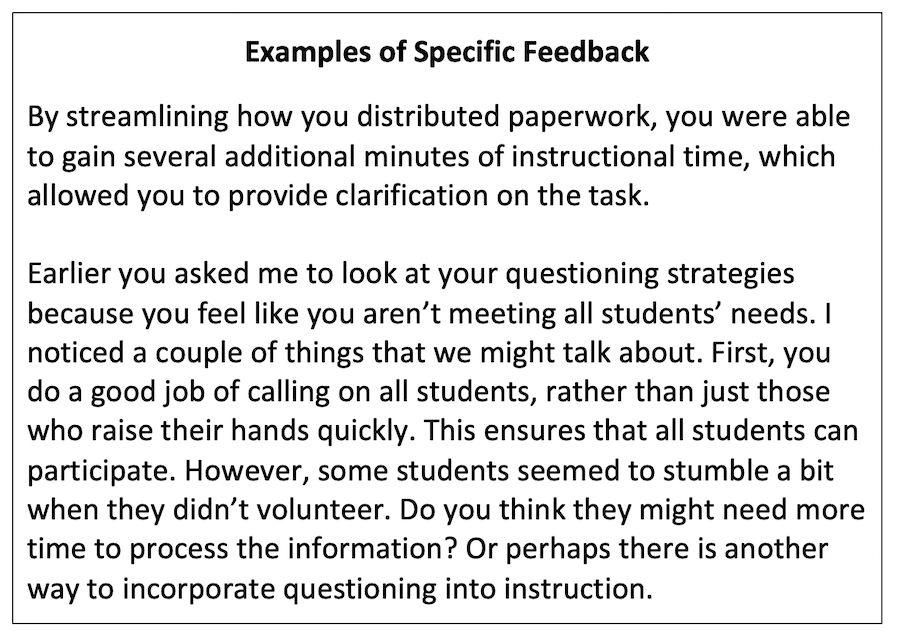 Offering Constructive Feedback To Teachers